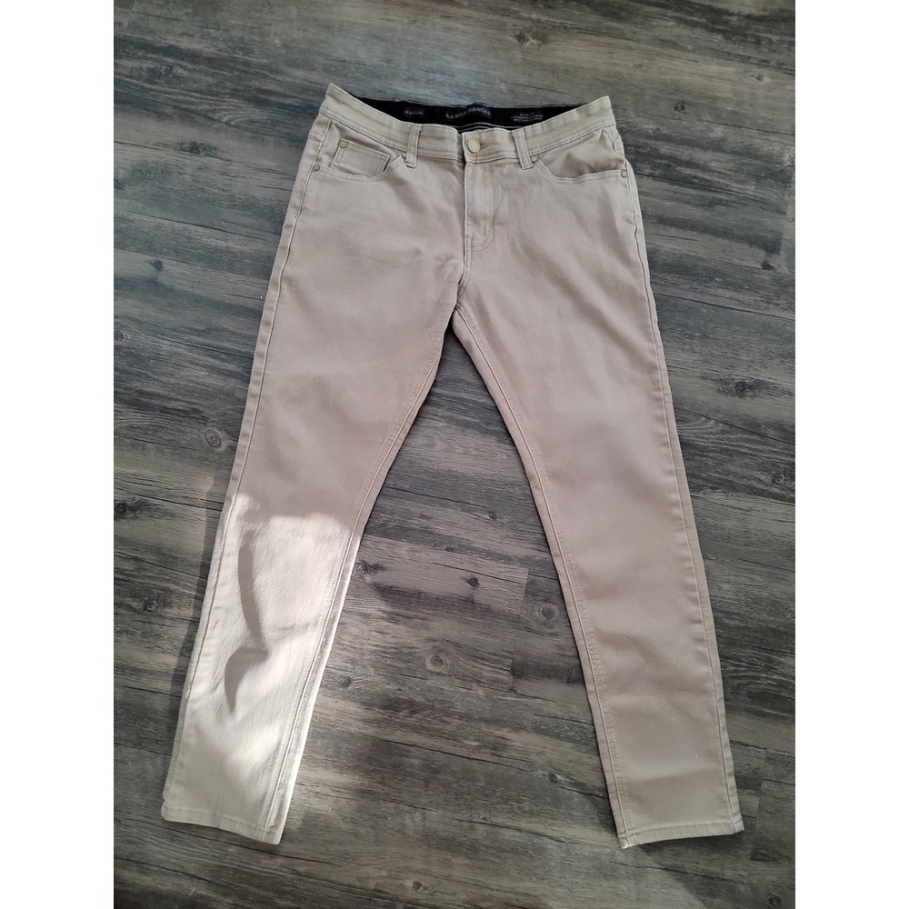 Nick Danger‎ Mens Slim Fit Khaki Tan Pants 32x30 Embroidered Back Pockets